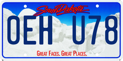 SD license plate 0EHU78