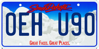 SD license plate 0EHU90