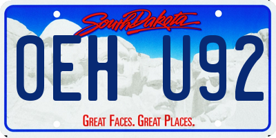 SD license plate 0EHU92