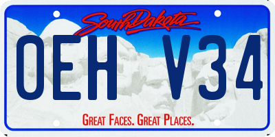 SD license plate 0EHV34