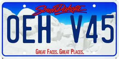 SD license plate 0EHV45