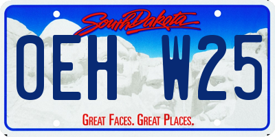 SD license plate 0EHW25