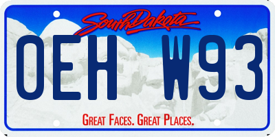 SD license plate 0EHW93