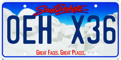 SD license plate 0EHX36
