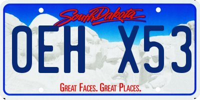 SD license plate 0EHX53