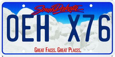 SD license plate 0EHX76