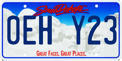 SD license plate 0EHY23