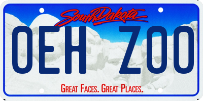 SD license plate 0EHZ00
