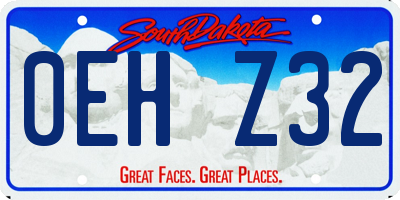 SD license plate 0EHZ32