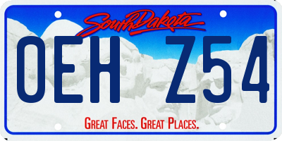 SD license plate 0EHZ54