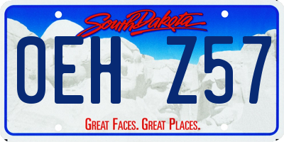 SD license plate 0EHZ57