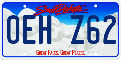 SD license plate 0EHZ62
