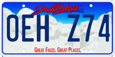 SD license plate 0EHZ74