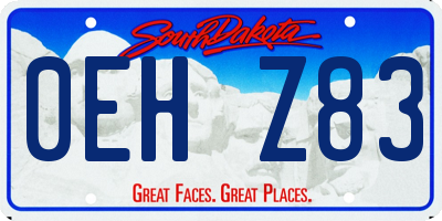 SD license plate 0EHZ83