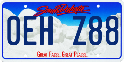 SD license plate 0EHZ88