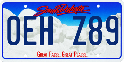 SD license plate 0EHZ89