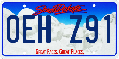 SD license plate 0EHZ91