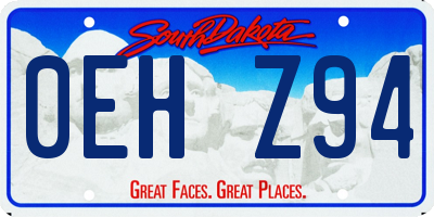 SD license plate 0EHZ94