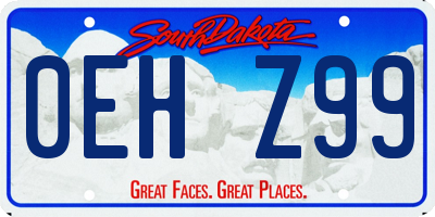 SD license plate 0EHZ99