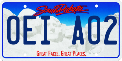 SD license plate 0EIA02