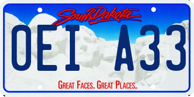 SD license plate 0EIA33