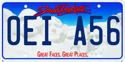 SD license plate 0EIA56