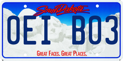 SD license plate 0EIB03
