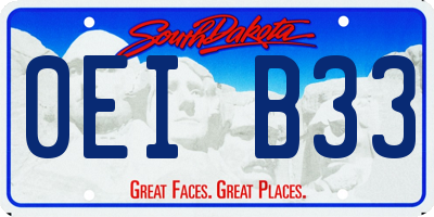 SD license plate 0EIB33