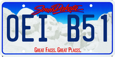 SD license plate 0EIB51