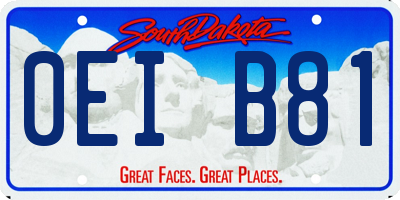 SD license plate 0EIB81