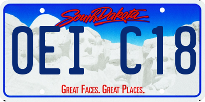 SD license plate 0EIC18