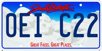 SD license plate 0EIC22