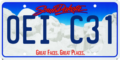 SD license plate 0EIC31