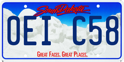 SD license plate 0EIC58