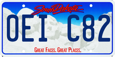 SD license plate 0EIC82