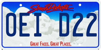SD license plate 0EID22