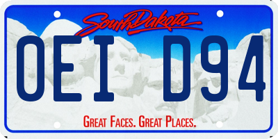 SD license plate 0EID94