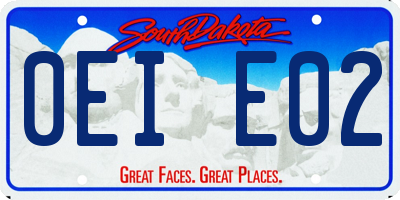 SD license plate 0EIE02