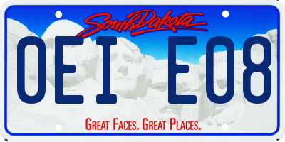 SD license plate 0EIE08
