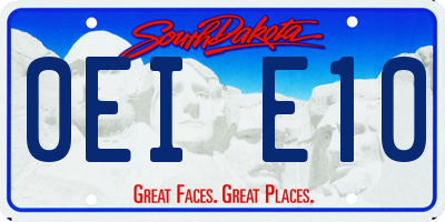 SD license plate 0EIE10