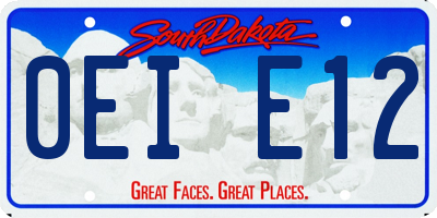 SD license plate 0EIE12