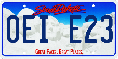 SD license plate 0EIE23