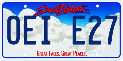 SD license plate 0EIE27
