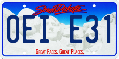 SD license plate 0EIE31