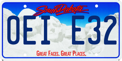 SD license plate 0EIE32