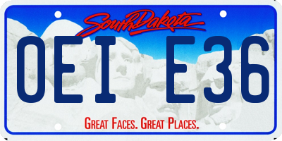 SD license plate 0EIE36