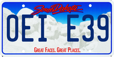 SD license plate 0EIE39