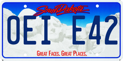 SD license plate 0EIE42