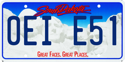 SD license plate 0EIE51