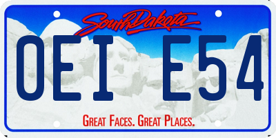 SD license plate 0EIE54